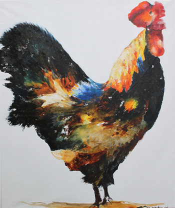 clailda savredra rooster painting